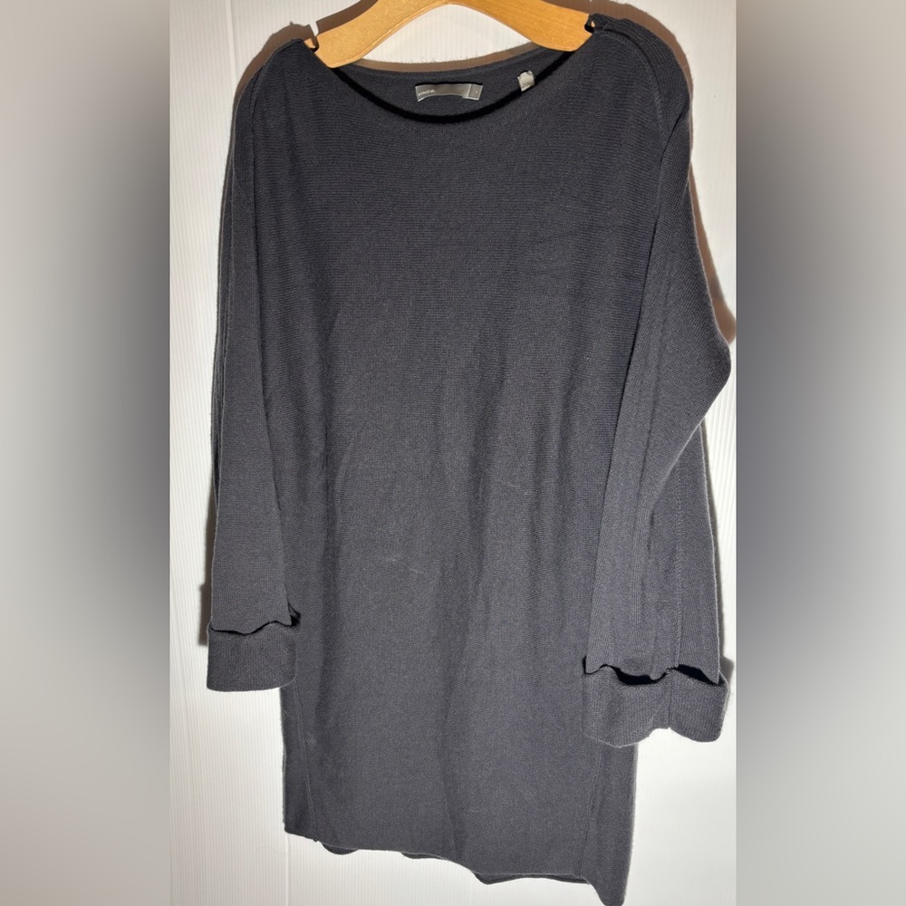 Vince Black Wool Cashmere Blend Long Sleeve Top size L